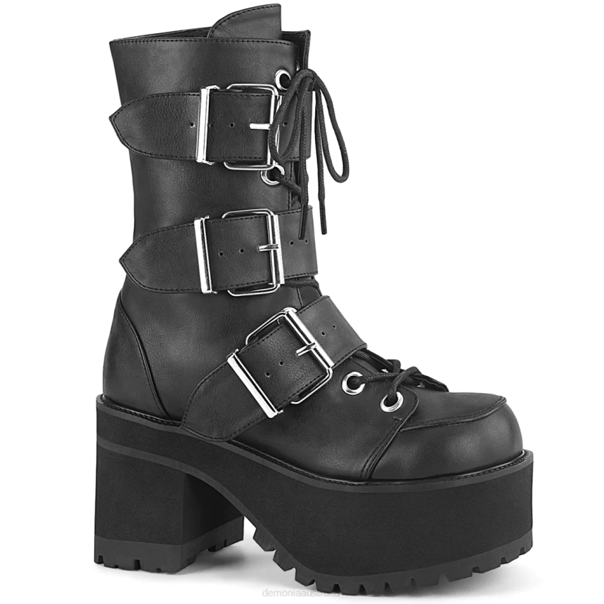 Black Vegan Leather Demonia Ranger-308 R6NZ1239