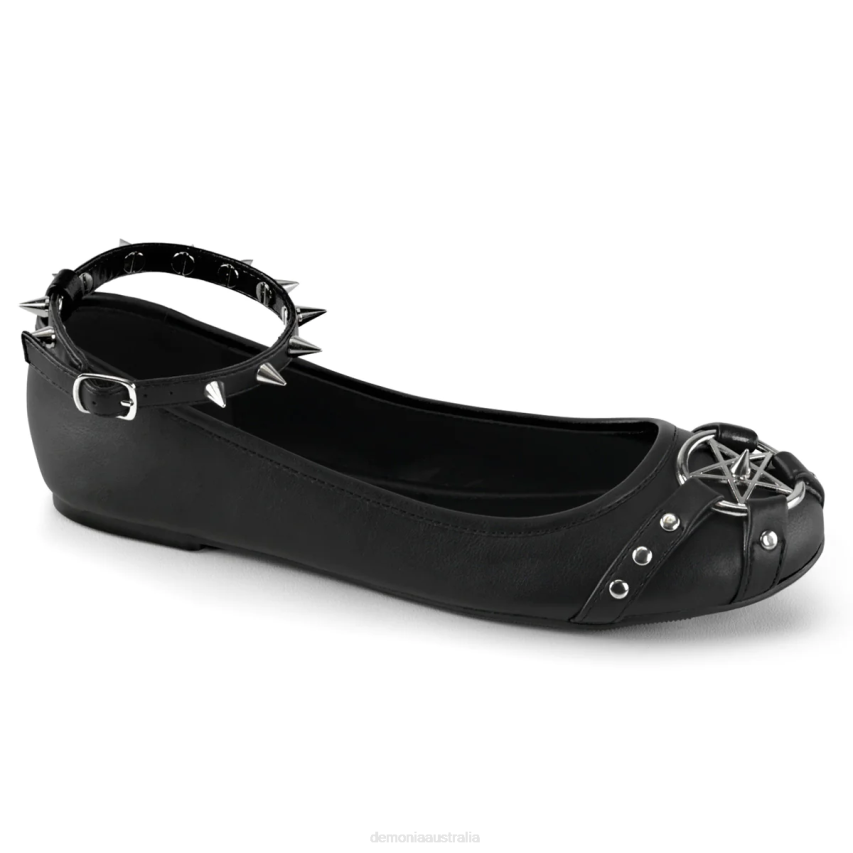 Black Vegan Leather Demonia Star-23 R6NZ1382