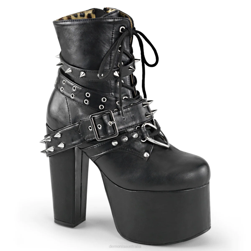 Black Vegan Leather Demonia Torment-700 R6NZ1439