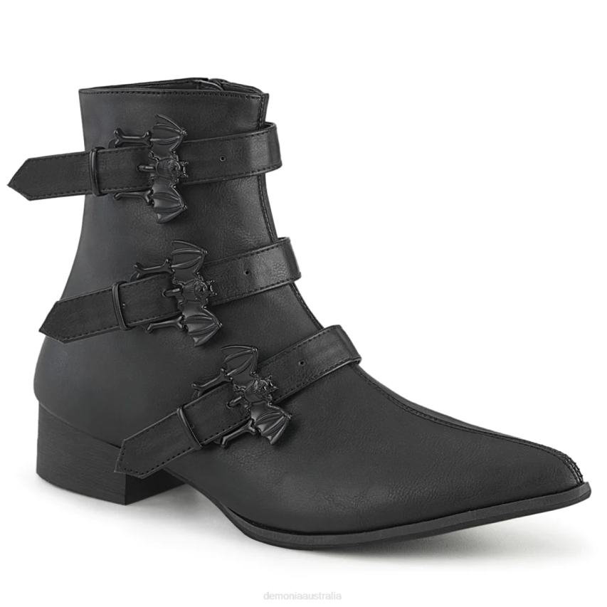 Black Vegan Leather Demonia Warlock-50-B R6NZ1481