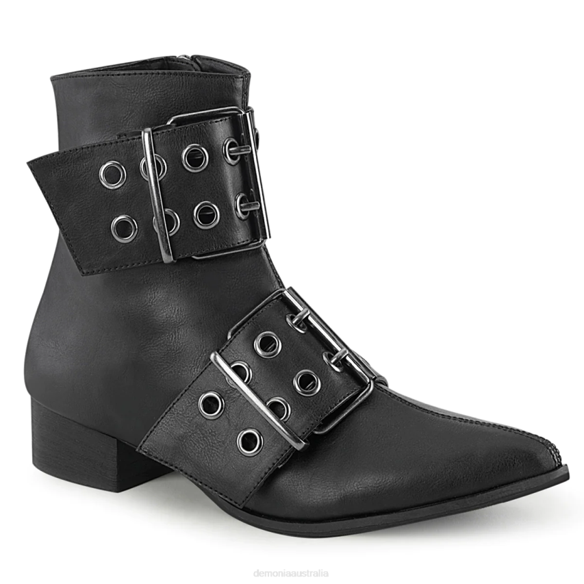 Black Vegan Leather Demonia Warlock-55 R6NZ1484