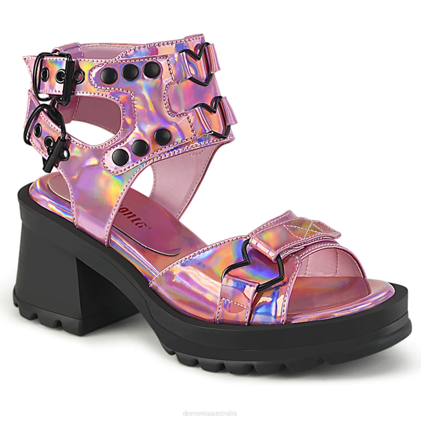 Pink Holo Patent Demonia Bratty-07 R6NZ964