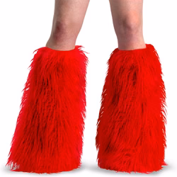 Red Faux Fur Demonia Yeti-08 R6NZ1517