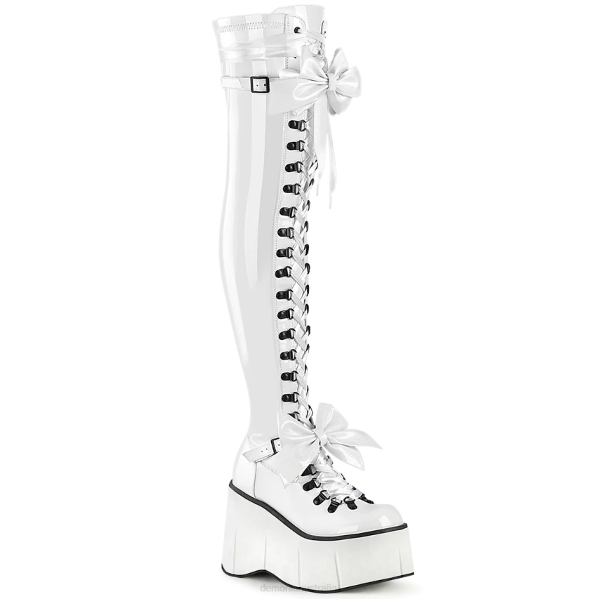 White Stretch Patent Demonia Kera-303 R6NZ1205